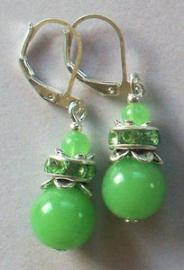 10% OFF- 2 pcs Certified Natural Handmade A Pair of Green Jade Drop Earrings SP LEVERBACK