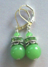 Load image into Gallery viewer, 10% OFF- 2 pcs Certified Natural Handmade A Pair of Green Jade Drop Earrings SP LEVERBACK