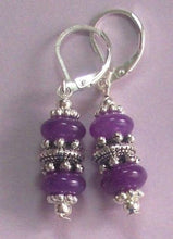 Load image into Gallery viewer, 10% OFF- 2 pcs Certified Natural Handmade A Pair of Purple Jade Drop Earrings SP LEVERBACK