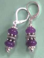 Load image into Gallery viewer, 10% OFF- 2 pcs Certified Natural Handmade A Pair of Purple Jade Drop Earrings SP LEVERBACK