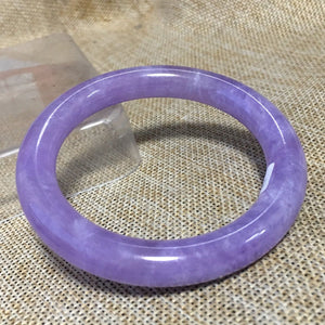 10% OFF- 55/56/57mm Certified Natural Lavender Jadeite Emerald A*Jade HandCarved Bangle 2112