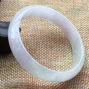 10% OFF- 52/53/54mm Certified Natural Lavender Jadeite Emerald A*Jade HandCarved Bangle 6099