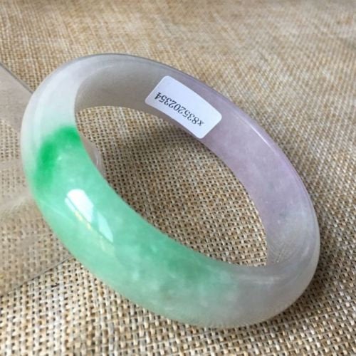 10% OFF- 55/56/57mm Certified Natural 3 Color Jadeite Emerald A*Jade HandCarved Bangle x2354