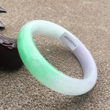 Load image into Gallery viewer, 10% OFF- 56/57/58mm Certified Natural 3 Color Jadeite Emerald A*Jade HandCarved Bangle x2418