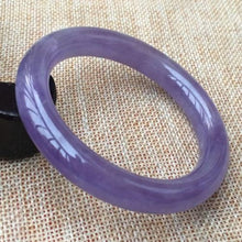 Load image into Gallery viewer, 10% OFF- 54/55/56mm Certified Natural Lavender Jadeite Emerald A*Jade HandCarved Bangle 0115