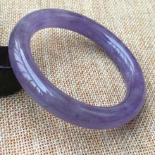 Load image into Gallery viewer, 10% OFF- 54/55/56mm Certified Natural Lavender Jadeite Emerald A*Jade HandCarved Bangle 0115