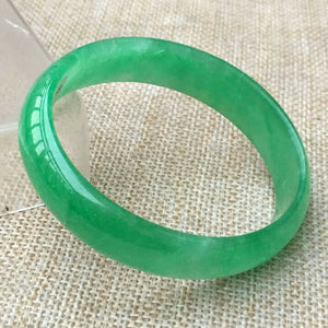 10% OFF- 54/55/56mm x 50mm Certified Natural Green Jadeite Emerald A*Jade HandCarved Bangle x2569