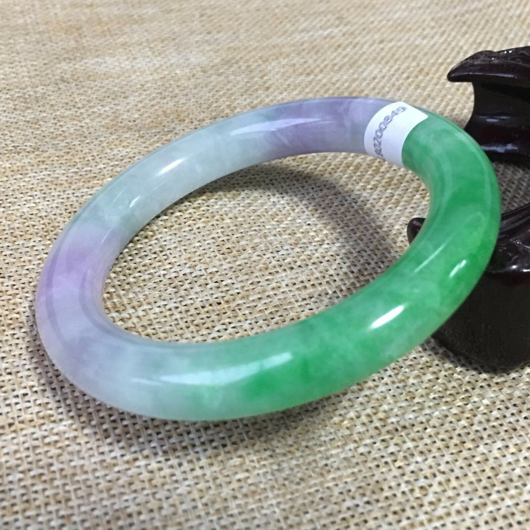 10% OFF- 55/56/57mm Certified Natural 3 Color Jadeite Emerald A*Jade HandCarved Bangle HA0849