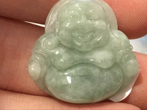 10% OFF- Certified Natural Jadeite Emerald A*Jade HandCarved Buddha Pendant X2082