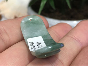 10% OFF- Certified Natural Jadeite Emerald A*Jade HandCarved Ruyi Bean Pendant X3700