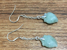 Load image into Gallery viewer, 10% OFF- 2 pcs-Certified Natural Icy Jadeite Emerald A*Jade HandCarved A Pair of Peach Jade Earrings S925 silver X1118