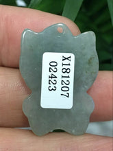 Load image into Gallery viewer, 10% OFF- Certified Natural Oily Green Jadeite Emerald A*Jade HandCarved Kitty Pendant X2423