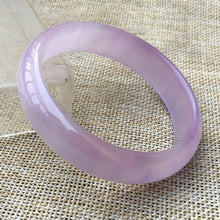 Load image into Gallery viewer, 10% OFF- 55/56/57mm Certified Natural Lavender Jadeite Emerald A*Jade HandCarved Bangle HA1922
