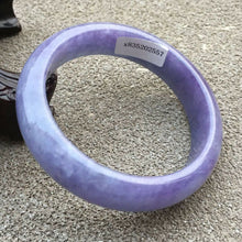 Load image into Gallery viewer, 10% OFF- 55/56/57mm Certified Natural Purple Jadeite Emerald A*Jade HandCarved Bangle x2557