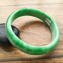 Load image into Gallery viewer, 10% OFF- 55/56/57mm Certified Natural Jadeite Emerald A*Jade Handcarved Bangle A128