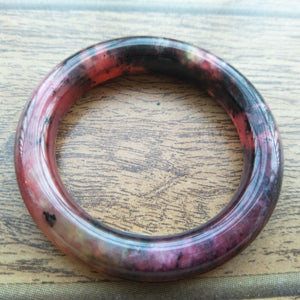 10% OFF- 53/54/55mm Certified Natural Red Jadeite Emerald A*Jade HandCarved Bangle K131