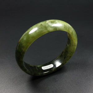 10% OFF- 57/58/59mm Certified Natural Jadeite Emerald A*Jade Handcarved Bangle V2187