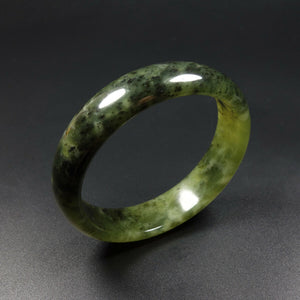 10% OFF- 57/58/59mm Certified Natural Jadeite Emerald A*Jade Handcarved Bangle V2187