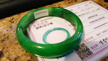 Load image into Gallery viewer, 10% OFF- 56/57/58mm Certified Natural Jadeite Emerald A*Jade HandCarved Bangle HA0827