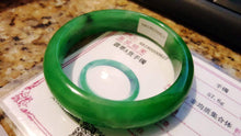 Load image into Gallery viewer, 10% OFF- 56/57/58mm Certified Natural Jadeite Emerald A*Jade HandCarved Bangle HA0827