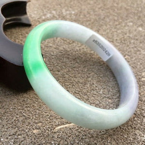 10% OFF- 55/56/57mm Certified Natural Jadeite Emerald A*Jade HandCarved Bangle x2428