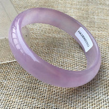 Load image into Gallery viewer, 10% OFF- 55/56/57mm Certified Natural Lavender Jadeite Emerald A*Jade HandCarved Bangle HA1922