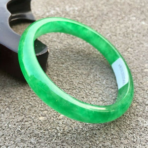 10% OFF- 56/57/58mm Certified Natural Green Jadeite Emerald A*Jade HandCarved Bangle x2565