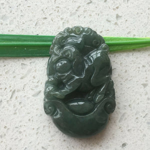 10% OFF- Certified Natural Jadeite Emerald A*Jade HandCarved Pig Pendant猪 F0804