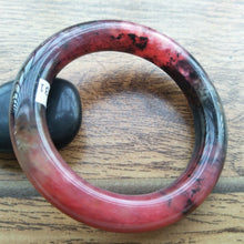 Load image into Gallery viewer, 10% OFF- 53/54/55mm Certified Natural Red Jadeite Emerald A*Jade HandCarved Bangle K131