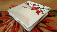 Load image into Gallery viewer, 1 Set of 4 pcs-Indonesia Coventry Porcelain Fine Red Flower Plates