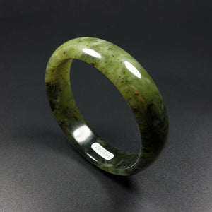 10% OFF- 57/58/59mm Certified Natural Jadeite Emerald A*Jade Handcarved Bangle V2187