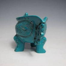 Load image into Gallery viewer, 4.17&#39;&#39;L- Chinese Natural Antique Exquisite Turquoise Handcarved Sculpture Dragon Cup Statue