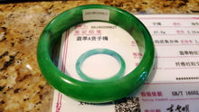 Load image into Gallery viewer, 10% OFF- 56/57/58mm Certified Natural Jadeite Emerald A*Jade HandCarved Bangle HA0827