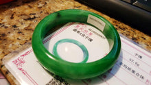 Load image into Gallery viewer, 10% OFF- 56/57/58mm Certified Natural Jadeite Emerald A*Jade HandCarved Bangle HA0827