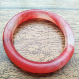 10% OFF- 53/54/55 mm Certified Natural Red Emerald A*Jade Handcarved Round Bangle A211