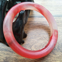 Load image into Gallery viewer, 10% OFF- 53/54/55 mm Certified Natural Red Emerald A*Jade Handcarved Round Bangle A211