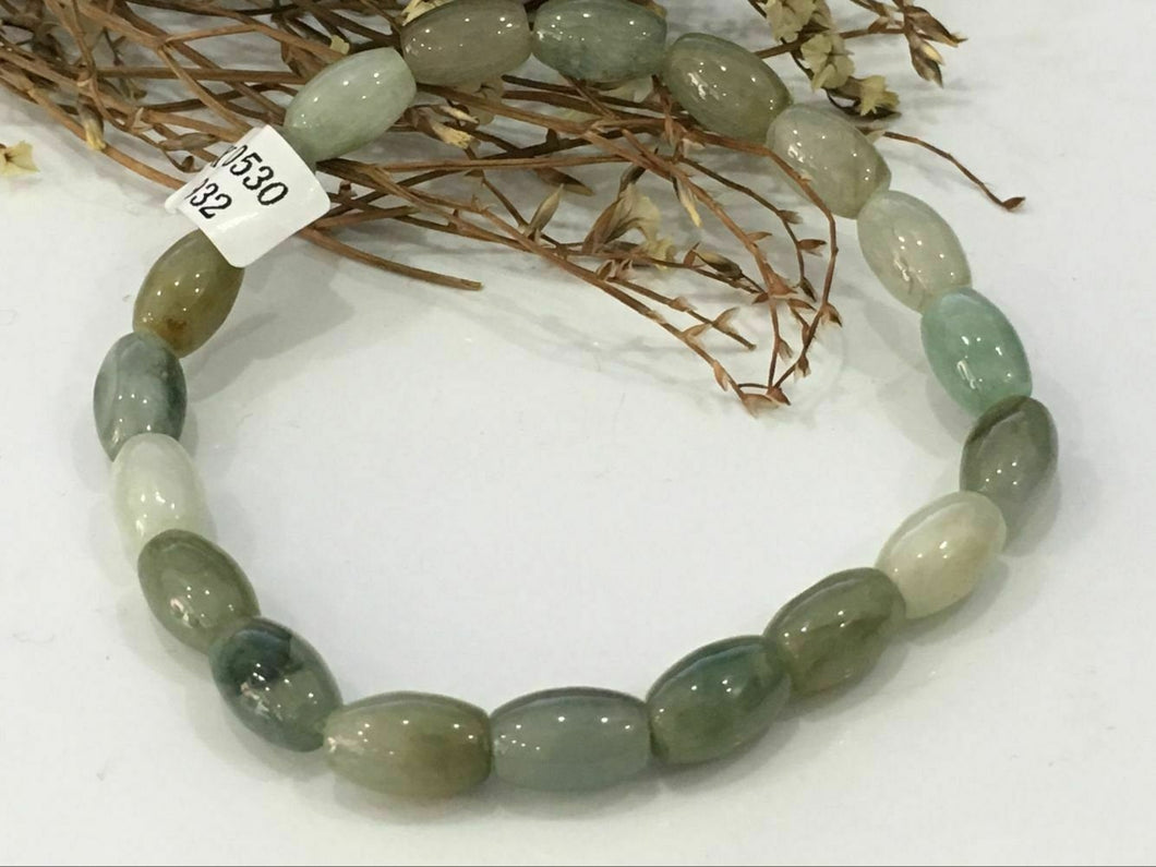 10% OFF- 54-62mm Certified Natural 3 Color Jadeite Emerald A*Jade HandCarved Beads Stretchy Bracelet X2932