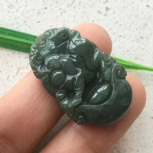 10% OFF- Certified Natural Jadeite Emerald A*Jade HandCarved Pig Pendant猪 F0804