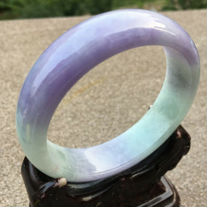 10% OFF- 55/56/57mm Certified Natural Lavender Jadeite Emerald A*Jade HandCarved Bangle x4012 with Gift Box