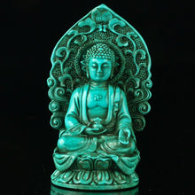 Load image into Gallery viewer, 4.72&#39;&#39;H- Chinese Natural Antique Exquisite Turquoise Handcarved Sculpture Buddha Statue