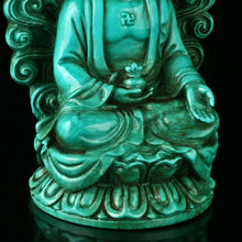 Load image into Gallery viewer, 4.72&#39;&#39;H- Chinese Natural Antique Exquisite Turquoise Handcarved Sculpture Buddha Statue