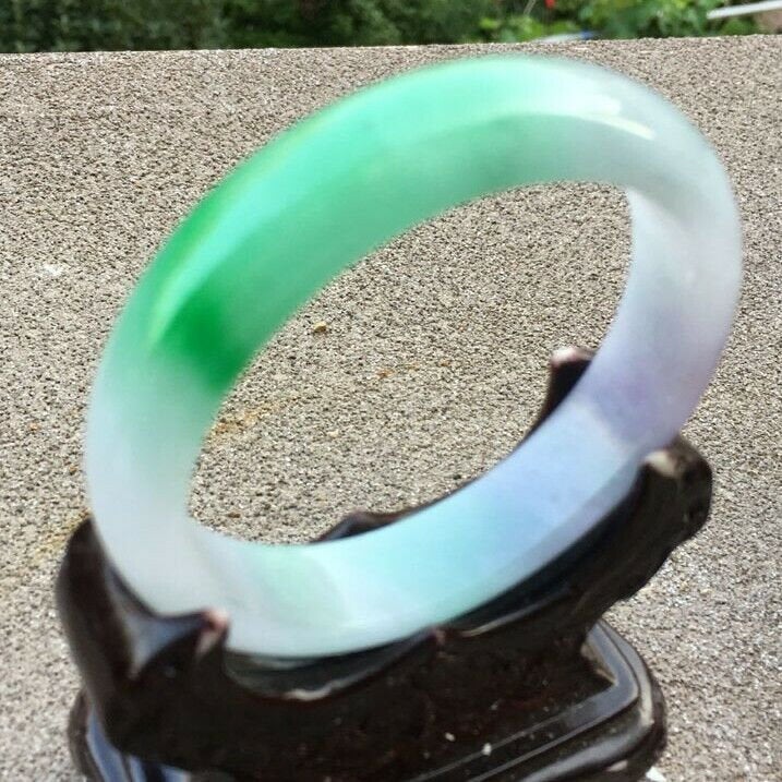 10% OFF- 56/57/58mm Certified Natural 3 Color Jadeite Emerald A*Jade HandCarved Bangle x8023