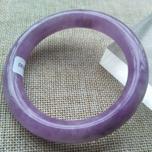 Load image into Gallery viewer, 10% OFF- 56/57/58mm Certified Purple Jadeite Emerald A Jade Handcarved Round Bangle S9193