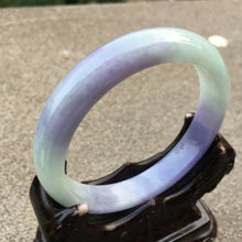 Load image into Gallery viewer, 10% OFF- 53/54/55mm Certified Natural Lavender Jadeite Emerald A*Jade HandCarved Bangle x4011 with Gift Box