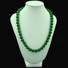 Load image into Gallery viewer, 10% OFF- 20in/508mm Certified Natural Green Emerald A*Jade Handcarved Beads Jade Necklace