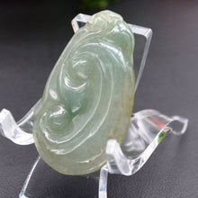Load image into Gallery viewer, 10% OFF- Certified Natural Icy Jadeite Emerald A Jade Tablet Translucent Ruyi Pendant A0990