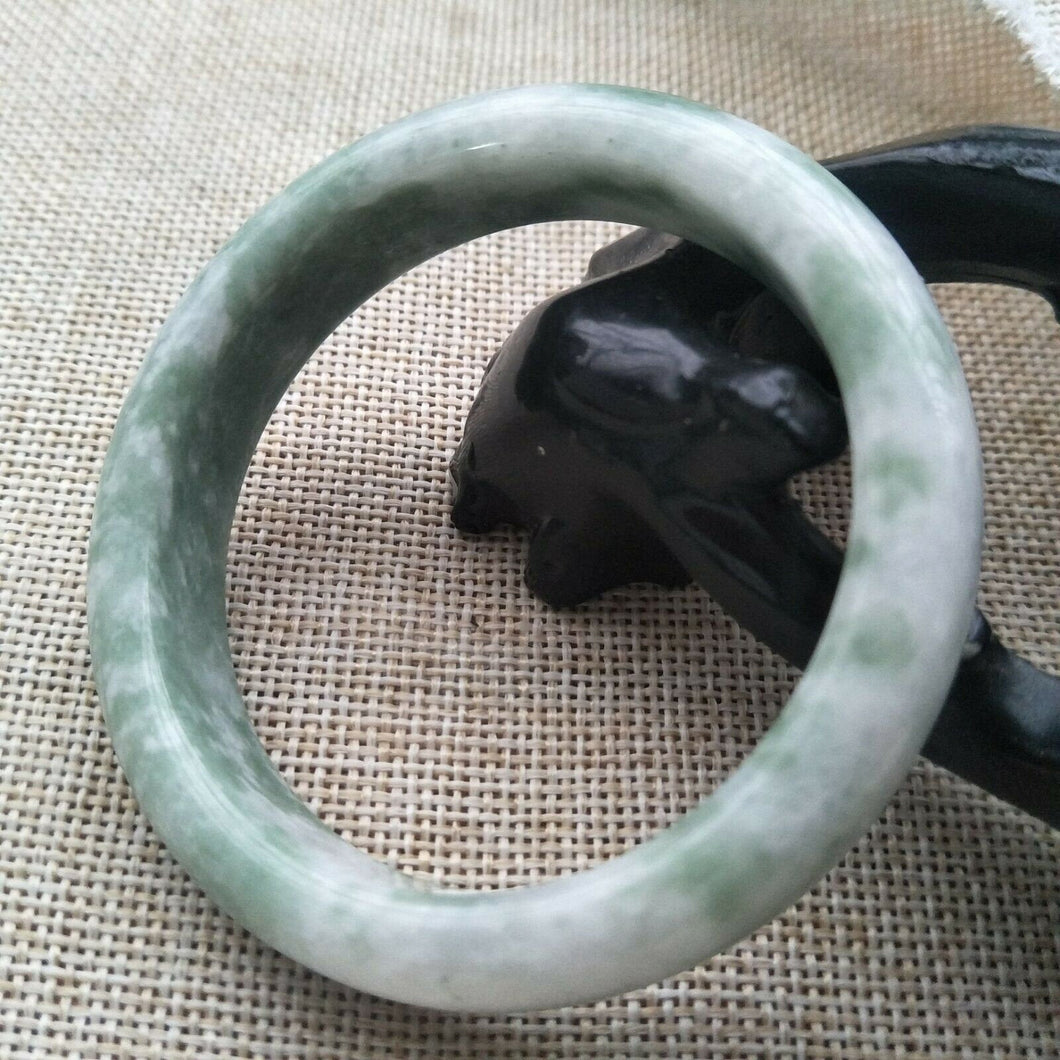 10% OFF- 53/54/55mm Certified Natural Cloud Light Green Jadeite Emerald A Jade Bangle F322