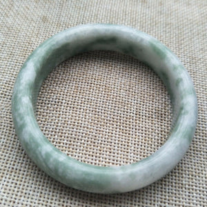 10% OFF- 53/54/55mm Certified Natural Cloud Light Green Jadeite Emerald A Jade Bangle F322