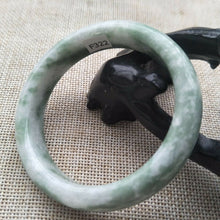 Load image into Gallery viewer, 10% OFF- 53/54/55mm Certified Natural Cloud Light Green Jadeite Emerald A Jade Bangle F322