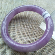 Load image into Gallery viewer, 10% OFF- 56/57/58mm Certified Purple Jadeite Emerald A Jade Handcarved Round Bangle S9193